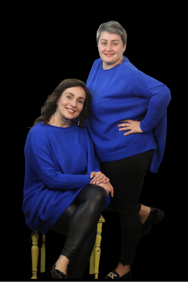 Oversize pletený pulóver - modrý